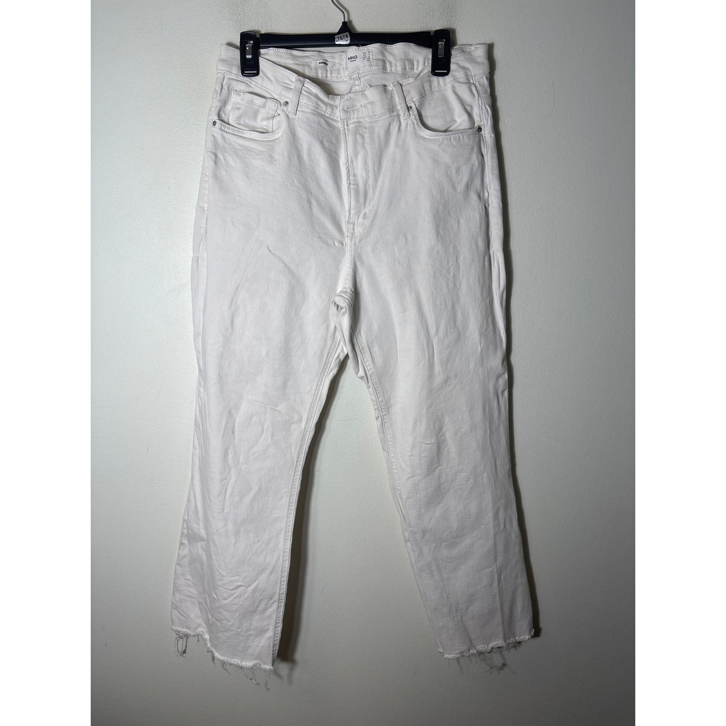 MNG (Mango) White "Sienna" Straight Leg Denim Jean Sz 14