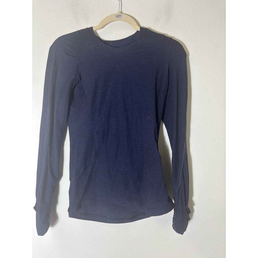 Lululemon Navy Fitted Long Sleeve Athletic Shirt Sz 4