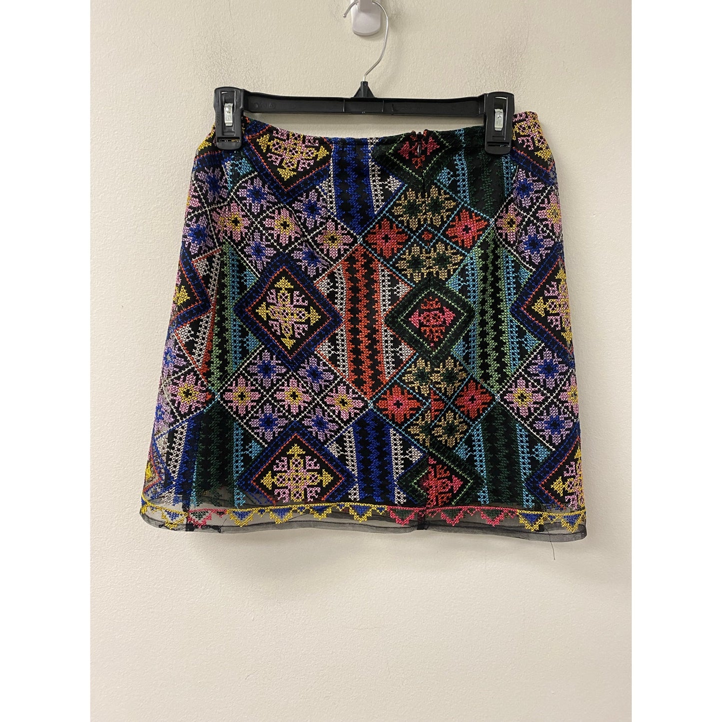 NWT Fate Multi Color Serena Embroidery Mini Skirt Sz M