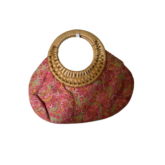 Rampage Pink Paisley Wooden Handle Hobo Bag