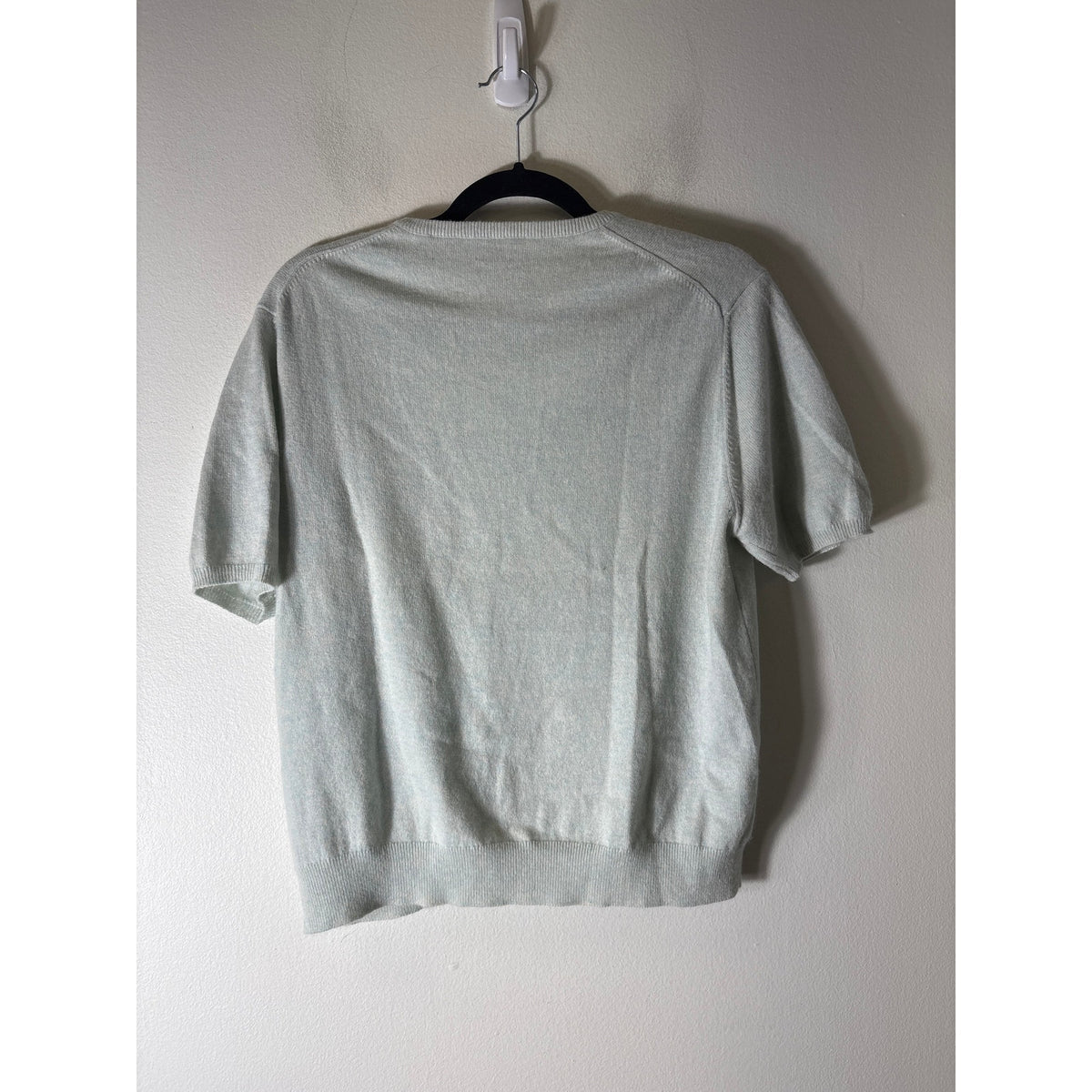 TSE Pale Mint Green Short Sleeve Short Sleeve Cashmere Sweater Sz L