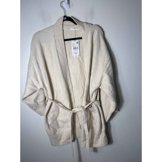 NWT MNG Cream Cardigan With Waist Tie Sz XS