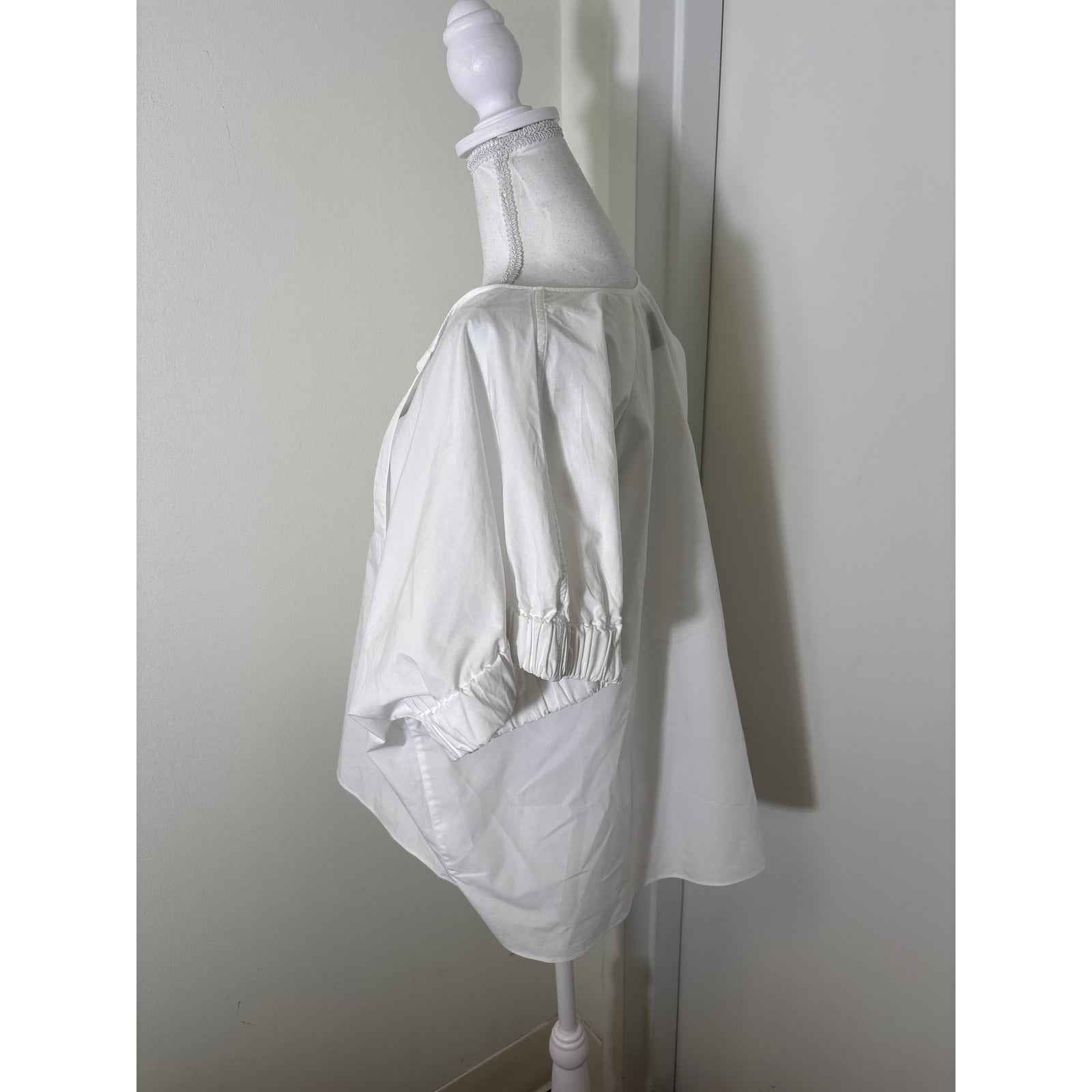 Fabiana Pigna White Cotton Oversized Short Sleeve Top Sz M