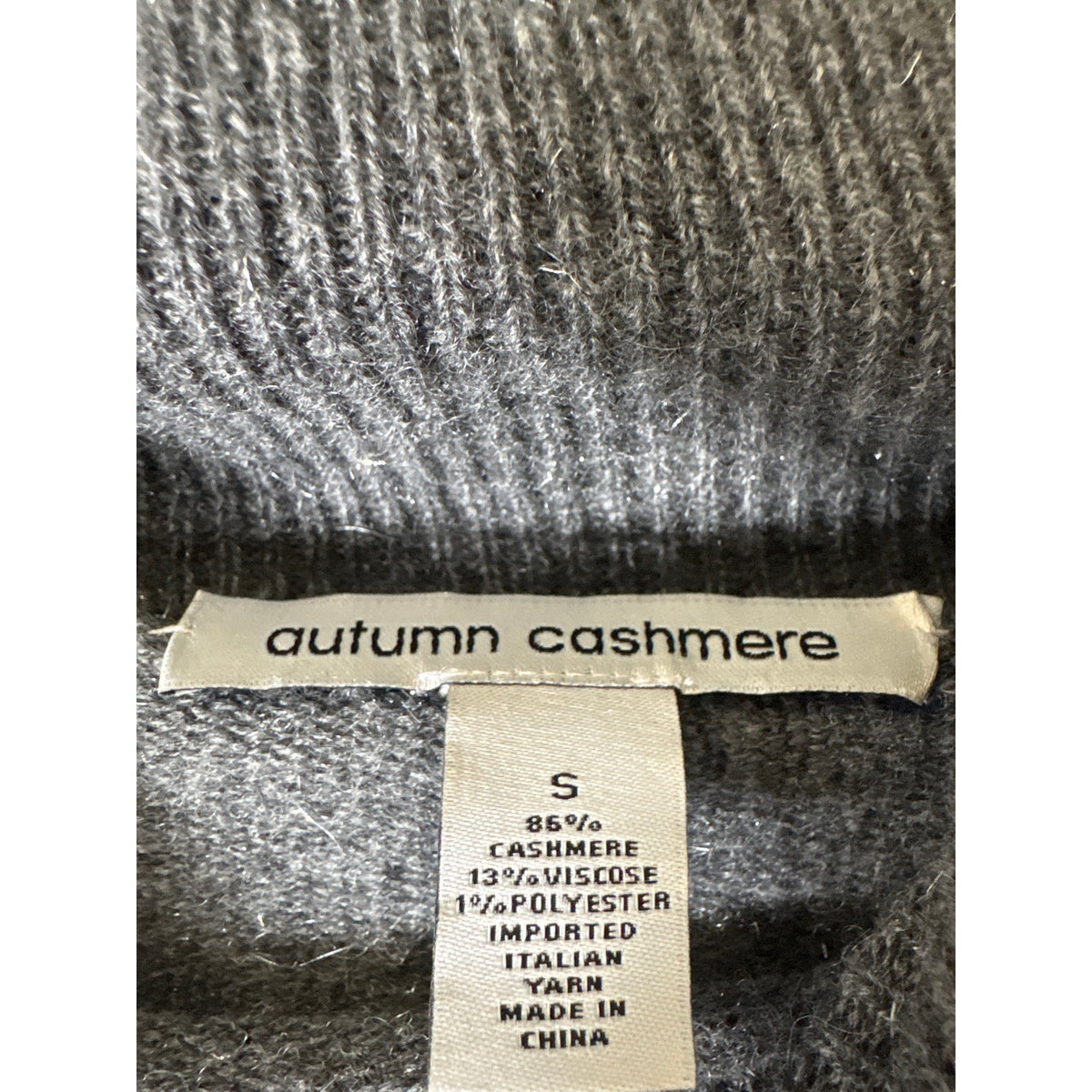 Autumn Cashmere Gray 3/4 Sleeve Cowl Neck Sz S