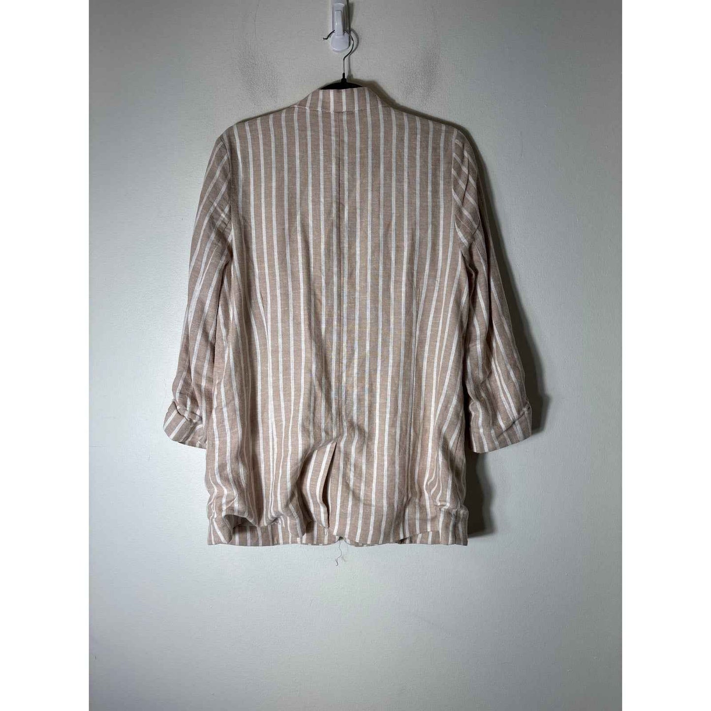 Boston Proper Tan and Cream Striped Jacket Sz XS
