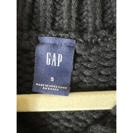Gap Black Knit Zip Up Sweater Vest Sz S