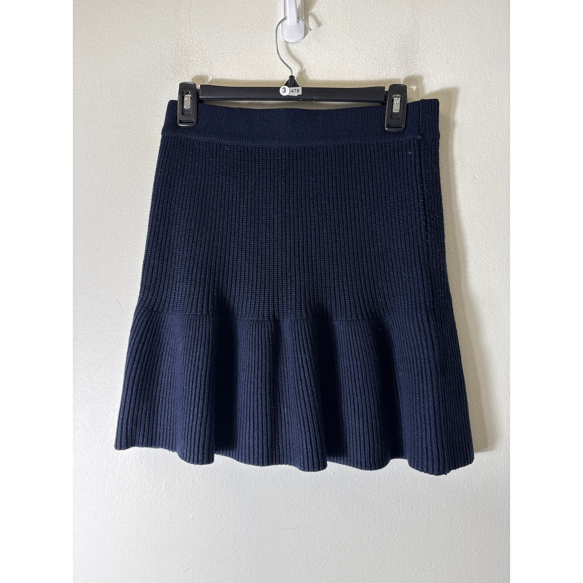 Zara Navy Blue Knit Pull On Mini Skirt Sz M