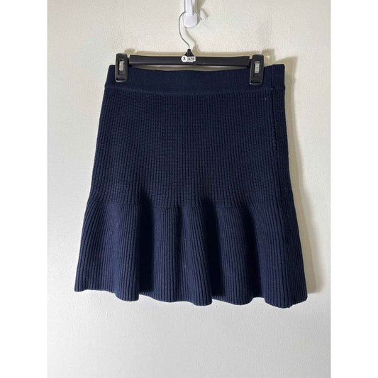 Zara Navy Blue Knit Pull On Mini Skirt Sz M
