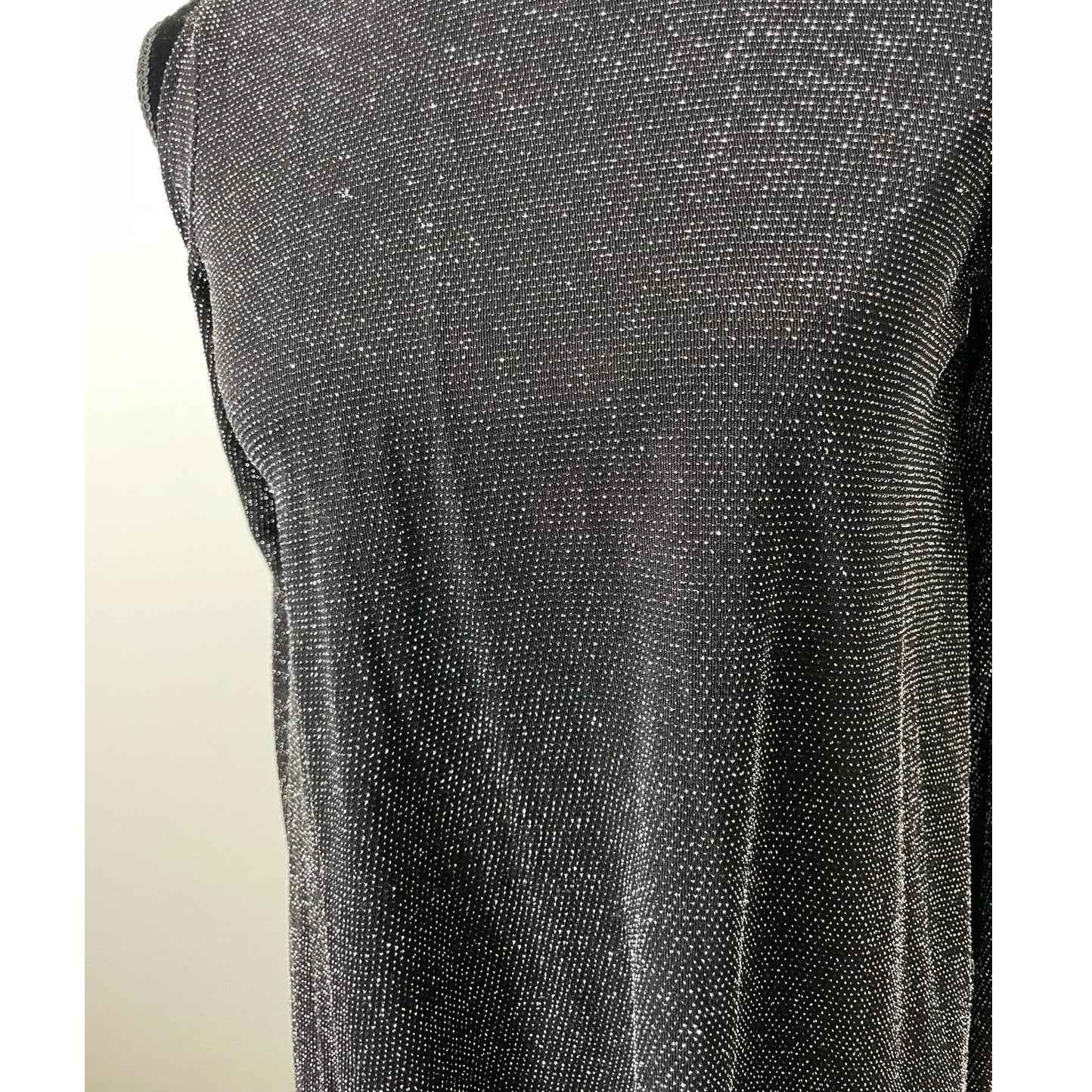 Show Me Your Mumu Black Sparkly Cold Shoulder Long Sleeve Mini Dress Sz XS