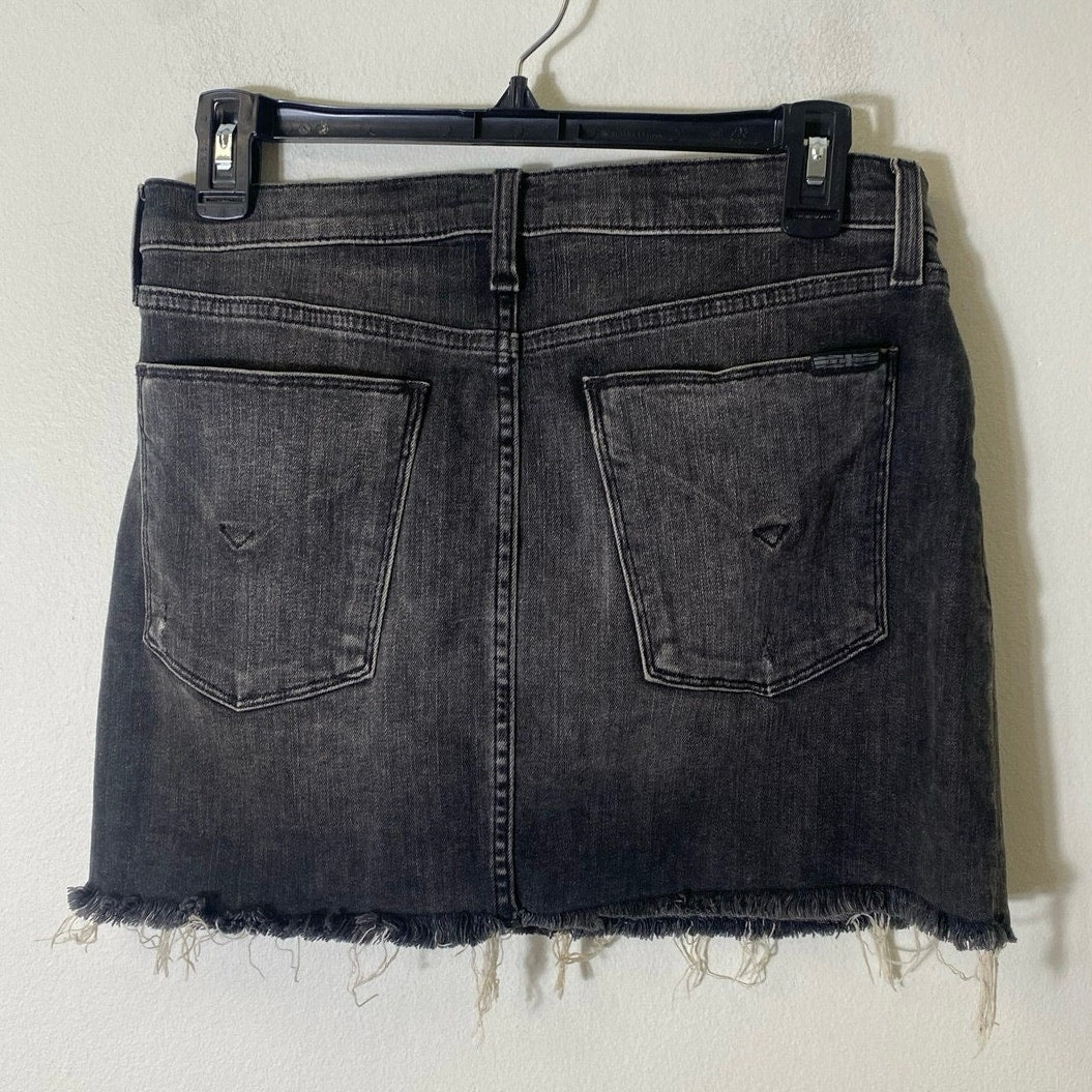 Hudson Black Distressed Cutoff Jean Mini Skirt Sz 26