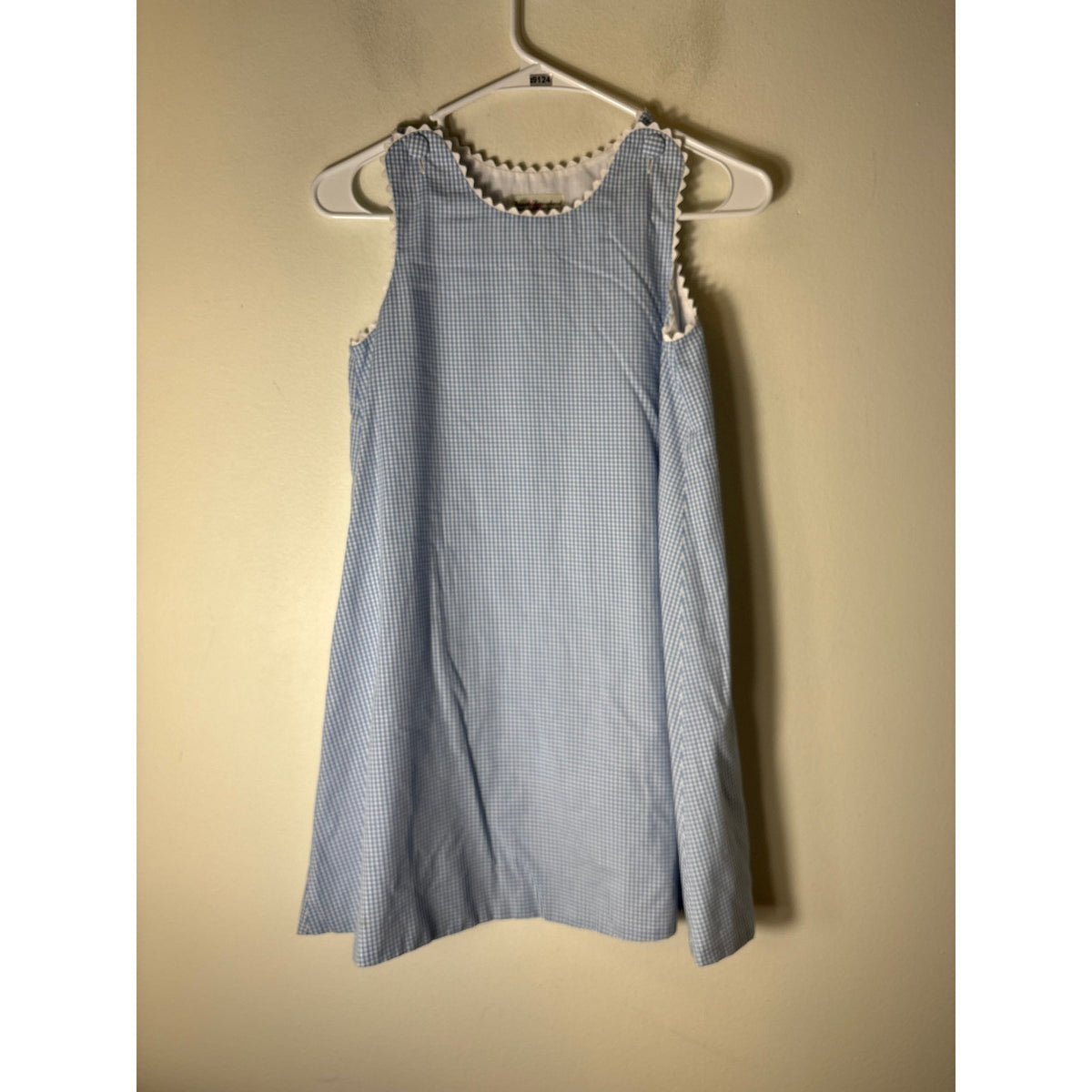GIrls Vitage Amanda Remembered Blue&white check sleeveless dress Sz 7