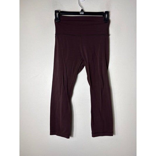 Lululemon Maroon Cropped Athletic Leggings Sz 4