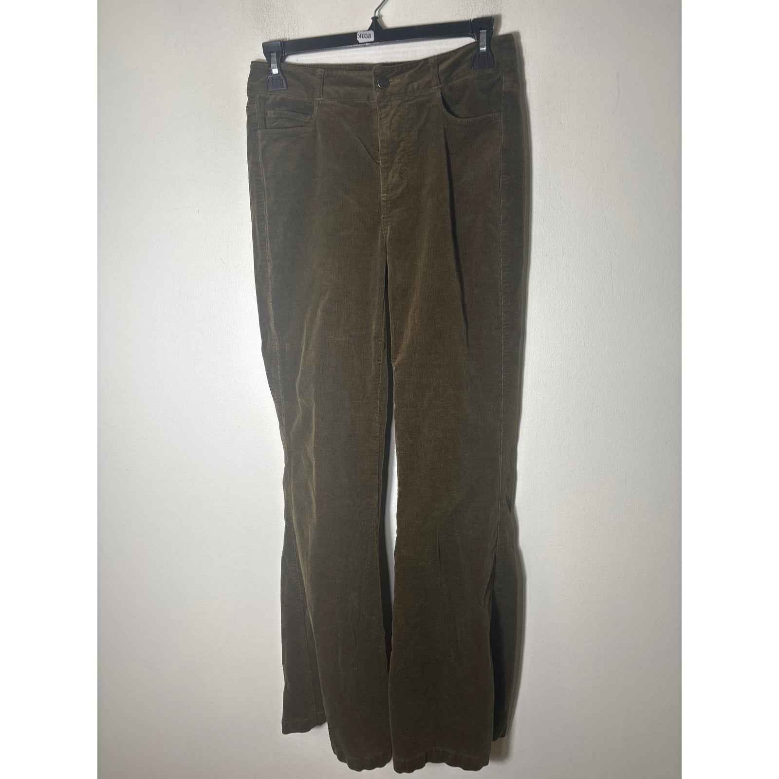 Paige Dark Green Cordoroy Boot Cut Ankle Jean Sz 26