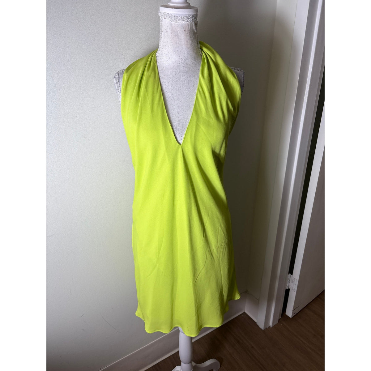 Show Me Your Mumu Neon Yellow Halter Cocktail Dress Sz S