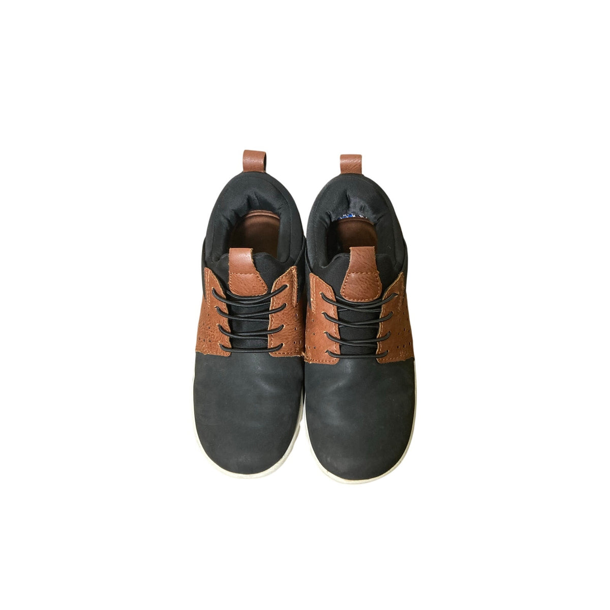 Boys Nosox Black and Brown Dress Tennis Shoes Sz 3