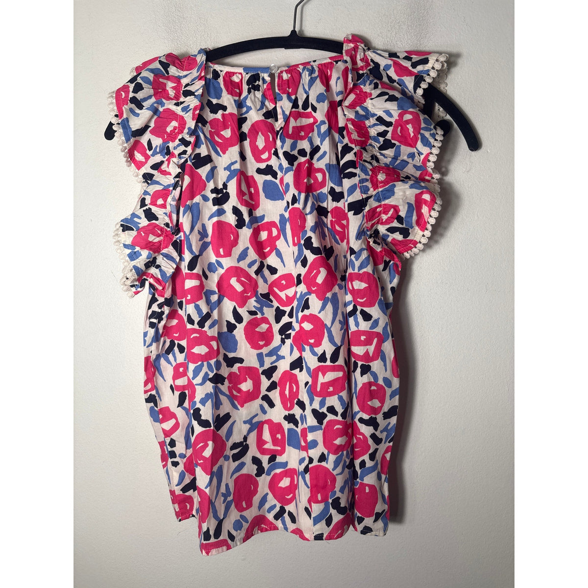Pants Store Pink Rose Bud Floral Cotton Top Sz M