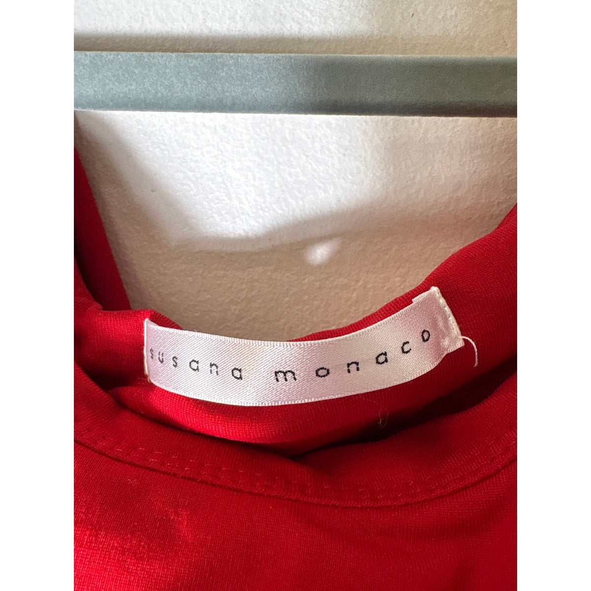 Susana Monaco Red Off The Shoulder Ruffle Top Sz S