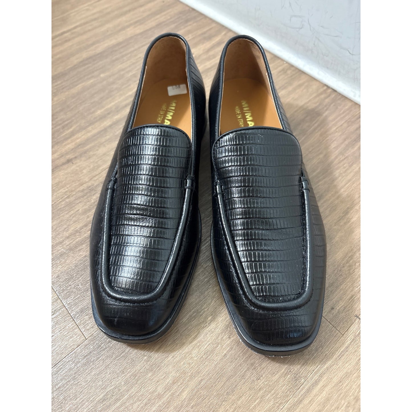 Mi/Mai Black Leather Loafer Sz 38