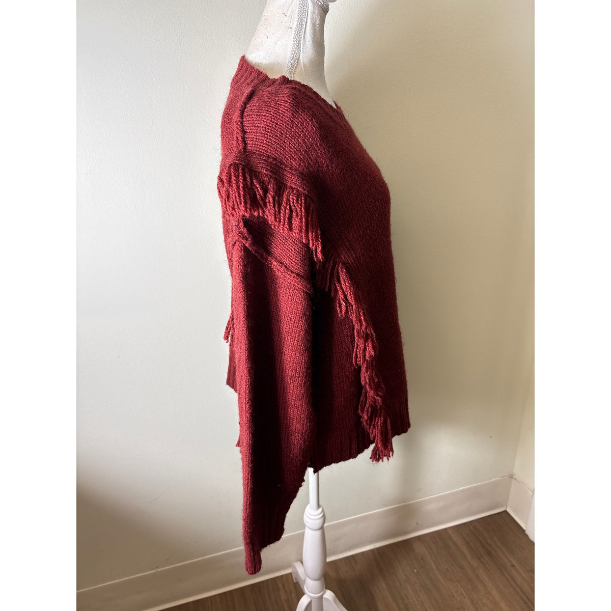 Rebecca Minkoff Rust Fringed Sweater Sz M
