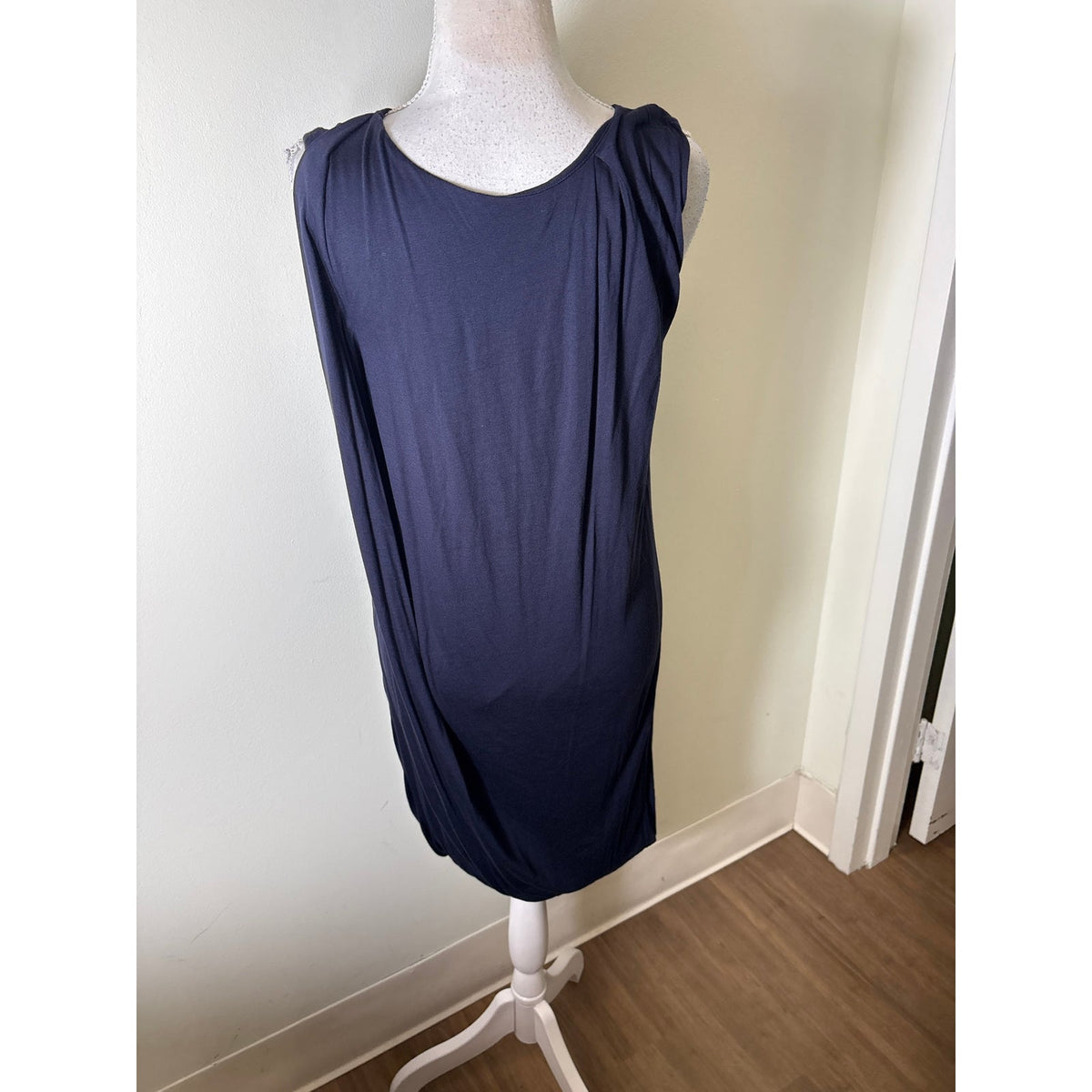 Vince Navy Drape Midi Dress Sz S