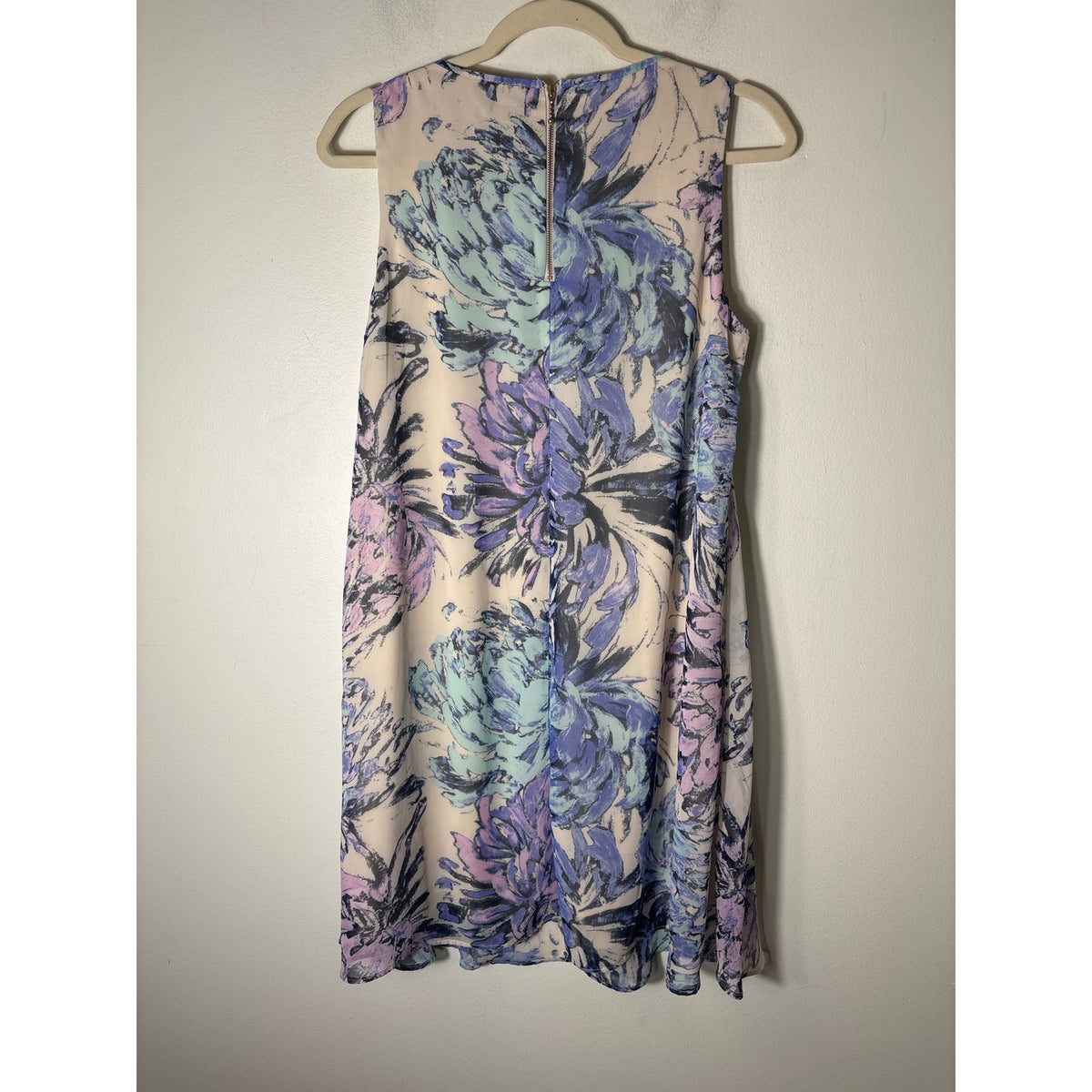 Taylor A Pea In The Pod Maternity Purple Floral Sleeveless Dress Sz M