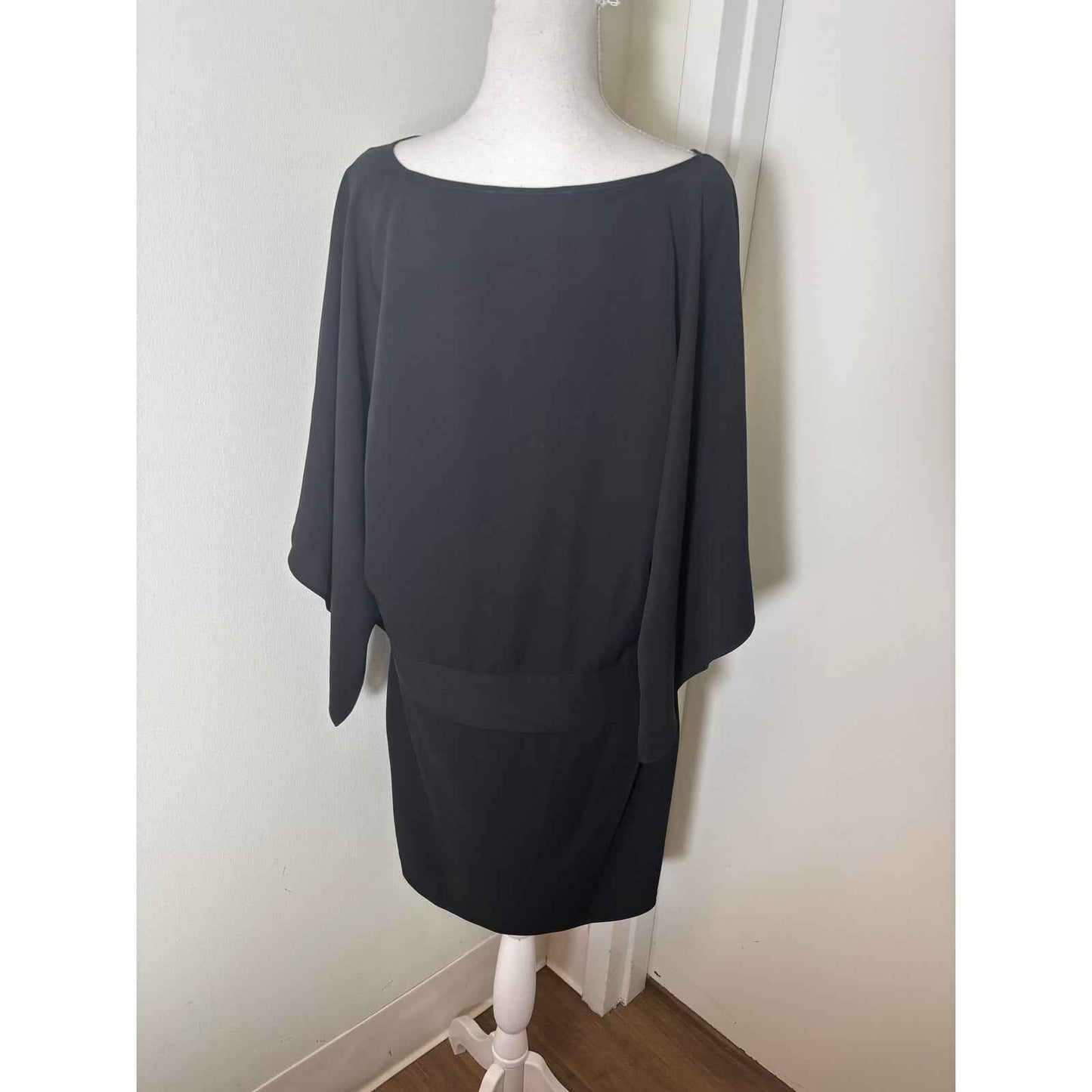 Amanda Uprichard Black Bat Wing Mini Dress Sz M