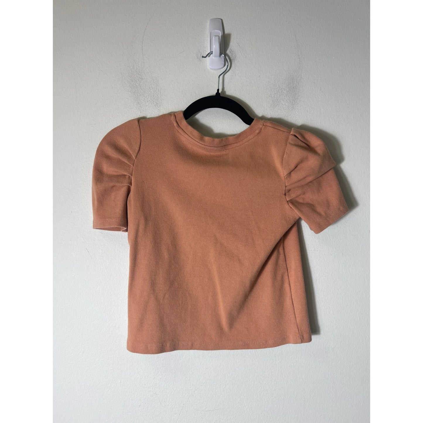 Girls Hayden Girls Orange Ribbed Short Sleeve Knit Half Sleeve Shirt Sz S