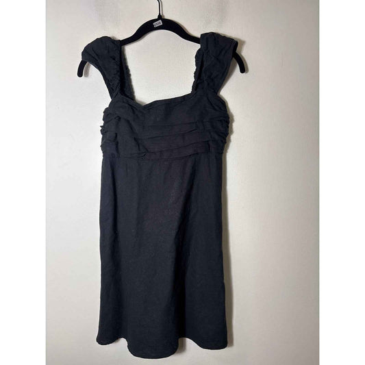 Abercrombie & Fitch Black Linen Blend Knee Length Dress Sz M