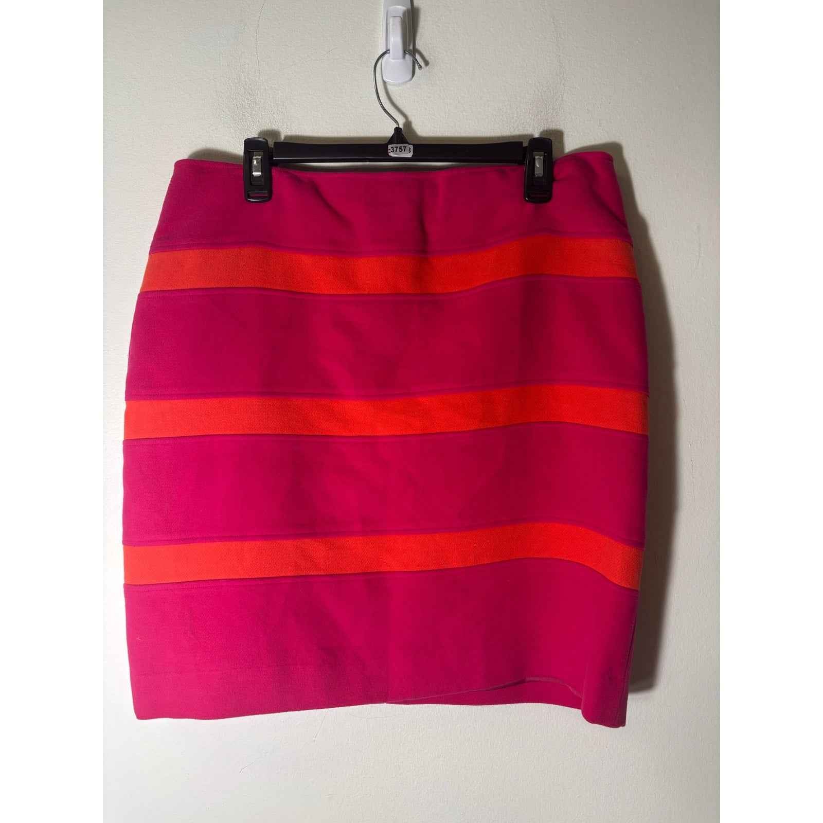 NWT Etcetera Hot Pink and Orange Zip Up Mini Skirt Sz 14