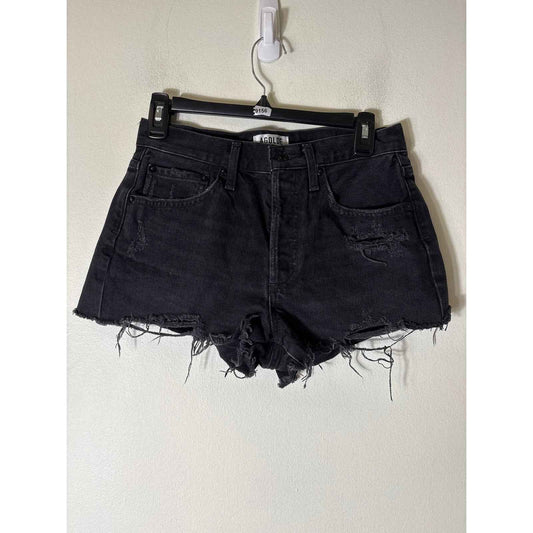 AGOLDE Black Denim Jean Cut Off Shorts Sz 25