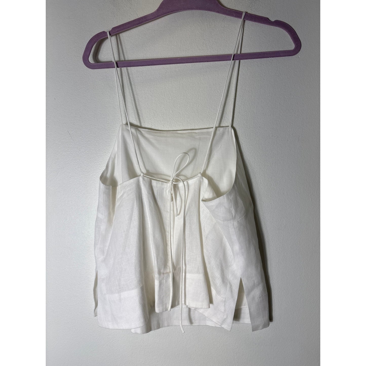 Banana Republic White Linen Spaghetti Strap Top Sz S