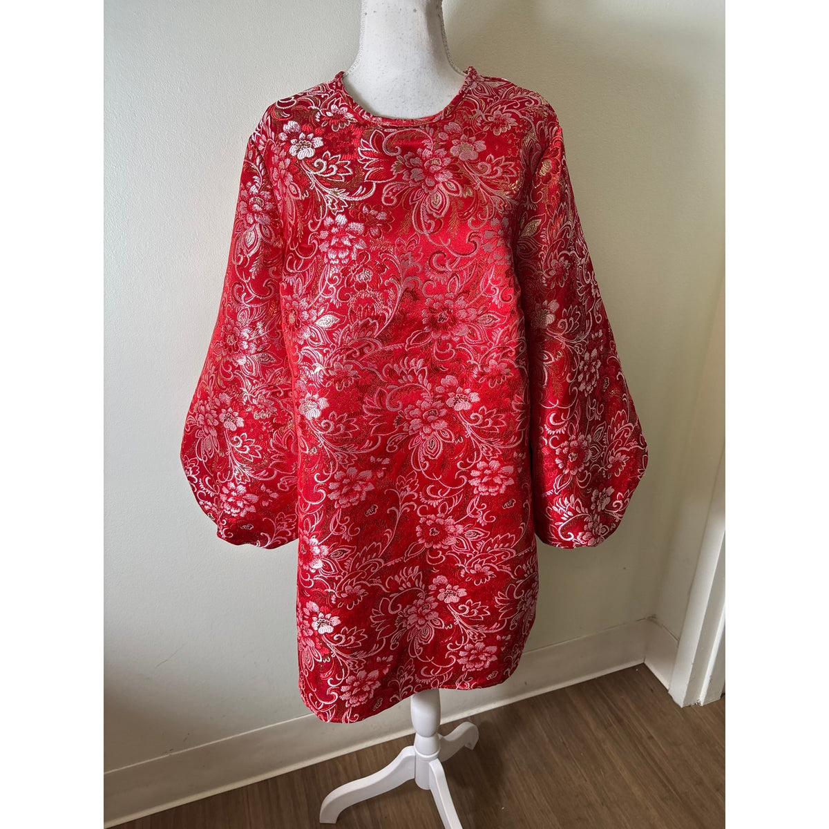 Hyacinth House Red and Pink Floral Cocktail Dress Sz L