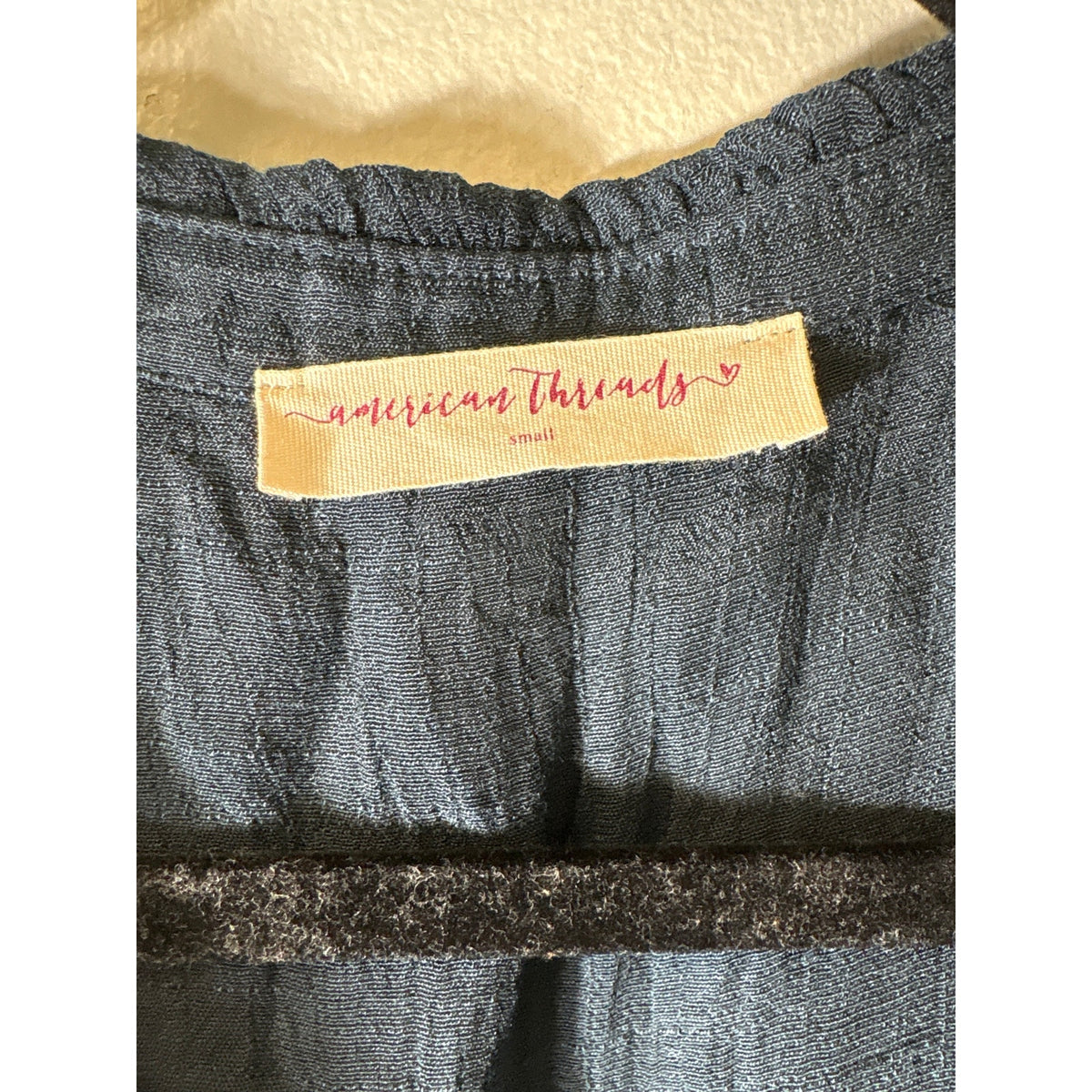 American Threads Deep Blue Tiered Boho Dress Sz S