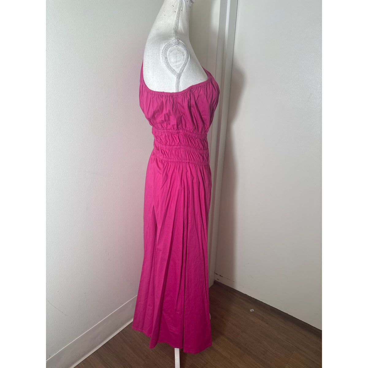 The Lulo Project Hot Pink One Shoulder Cotton Maxi Dress Sz L