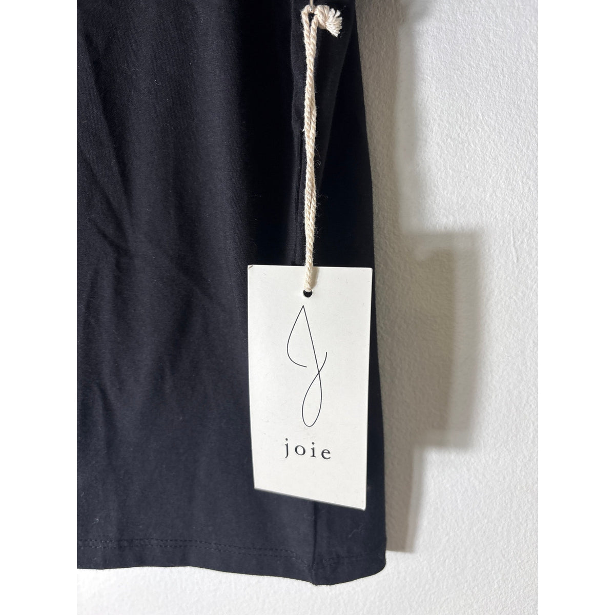 NWT Joie Black Tee With Rhinestone Fringe Sz S