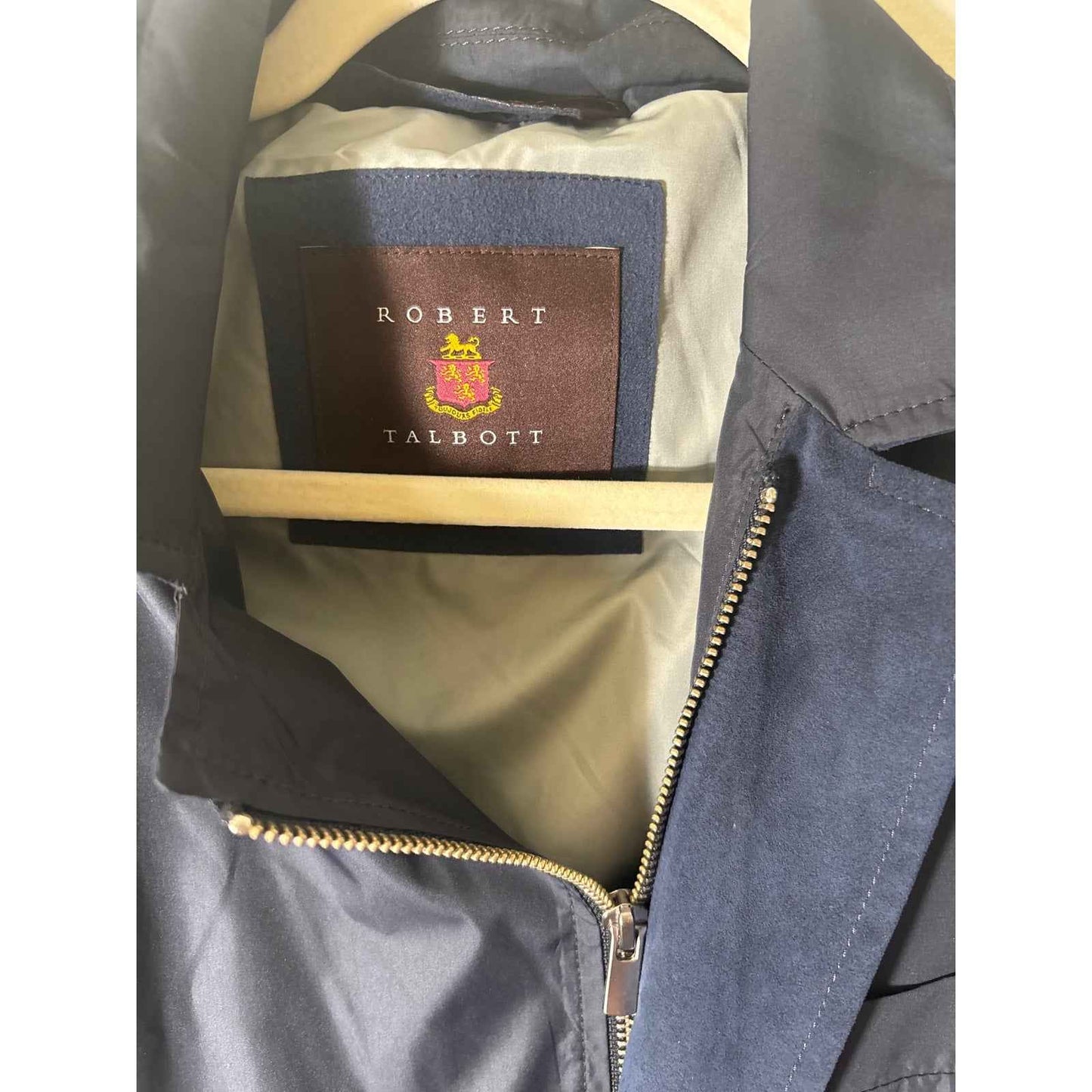 Mens Robert Talbott Navy Zip Up Wind Breaker Sz M