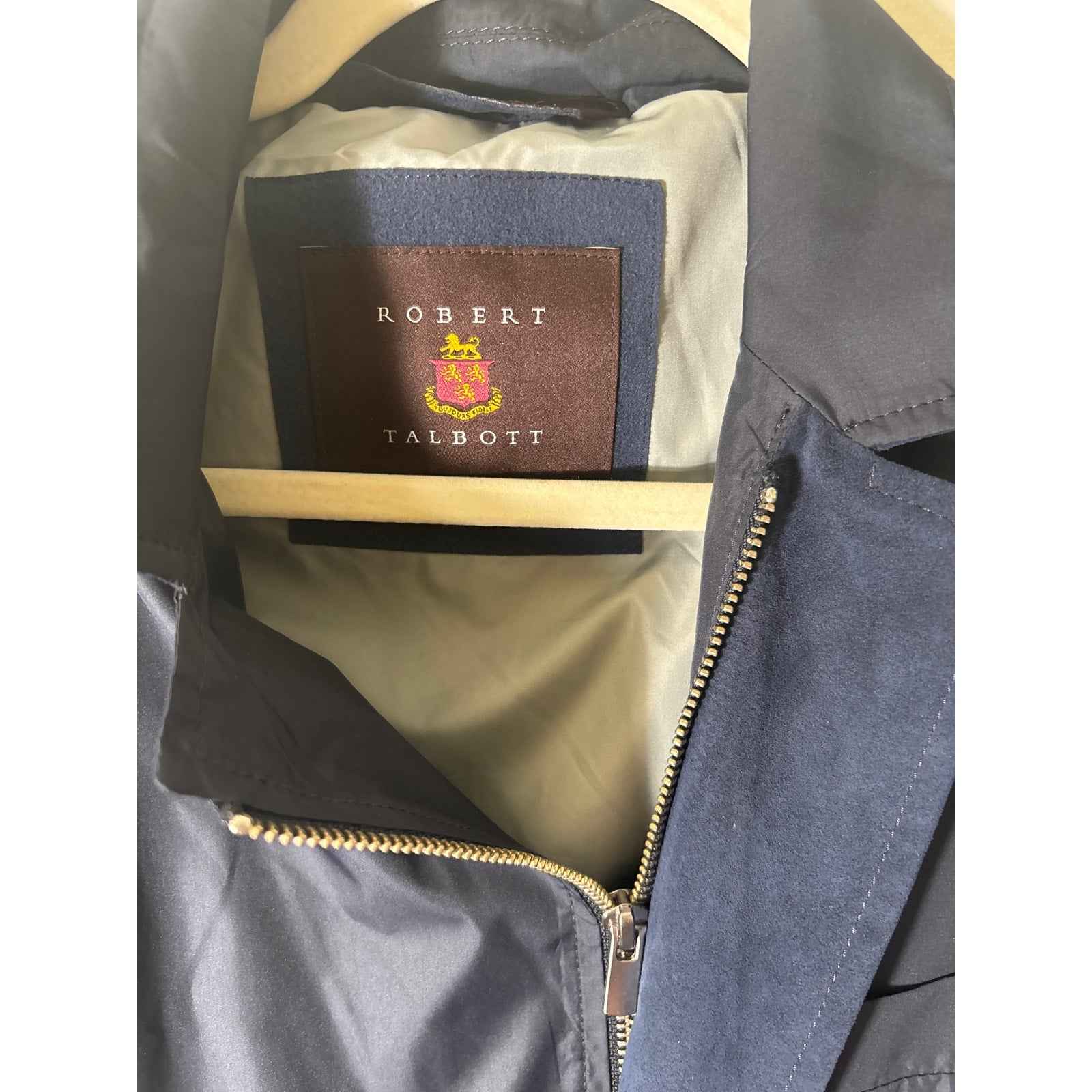 Mens Robert Talbott Navy Zip Up Wind Breaker Sz M