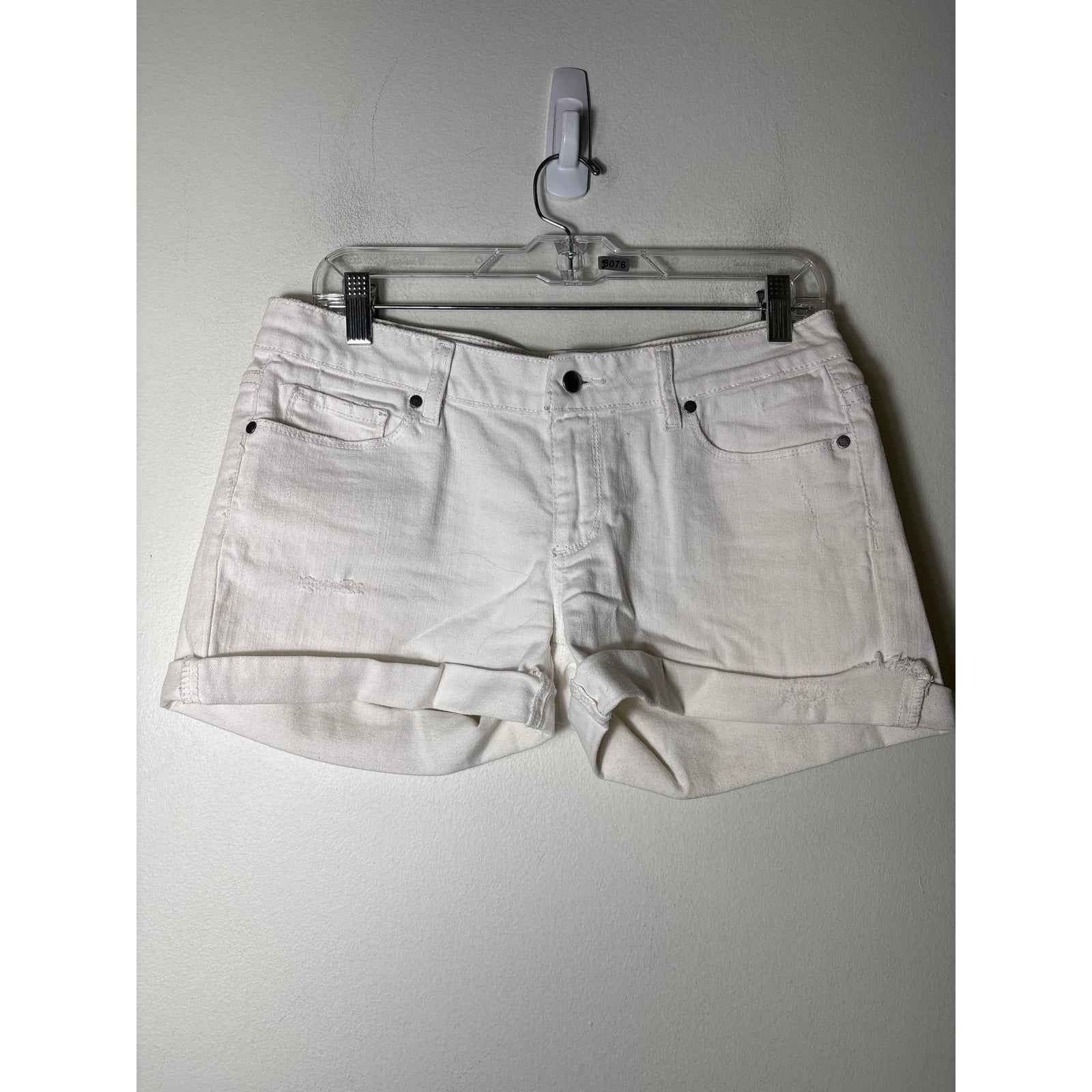 Paige White Denim Cuffed Shorts Sz 27