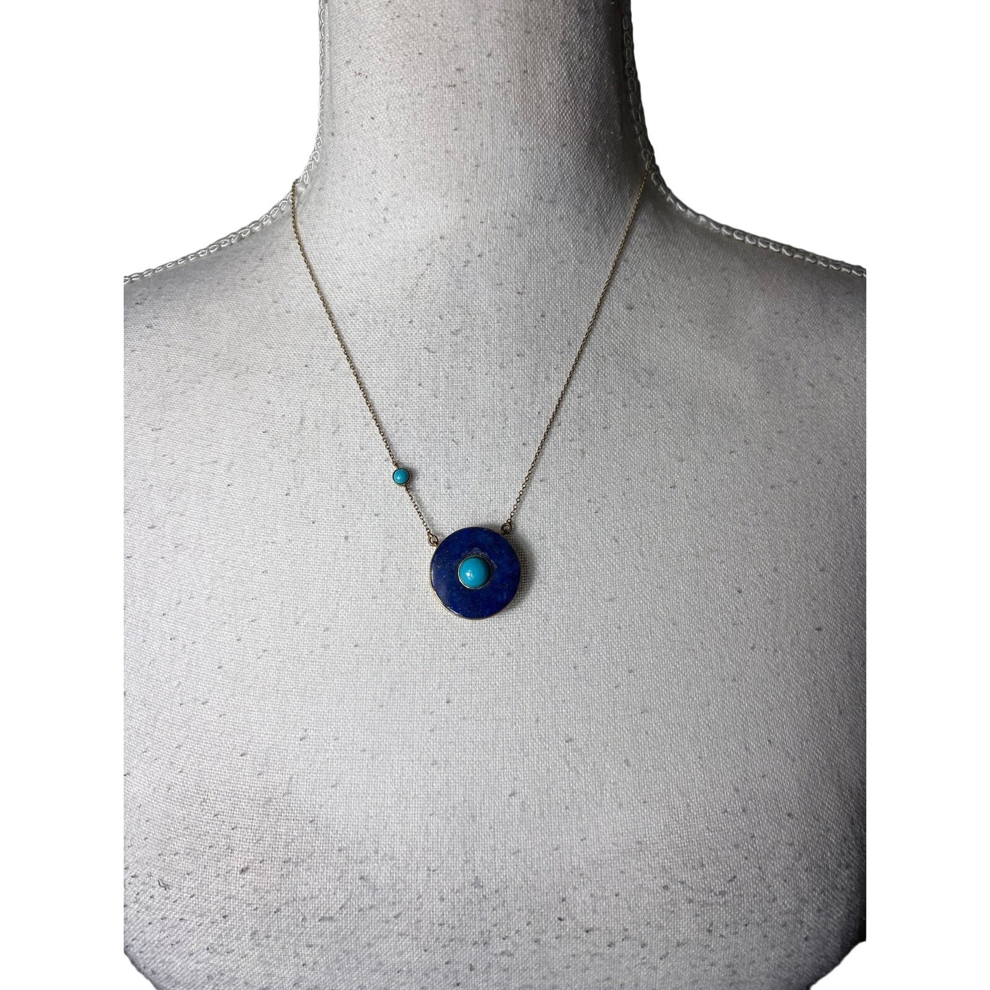 Laura Foote Designs Blue Disk Necklace