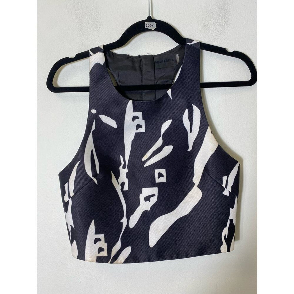 Blaque Label Black White Pattern Crop Top XS