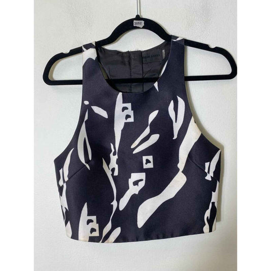 Blaque Label Black White Pattern Crop Top XS