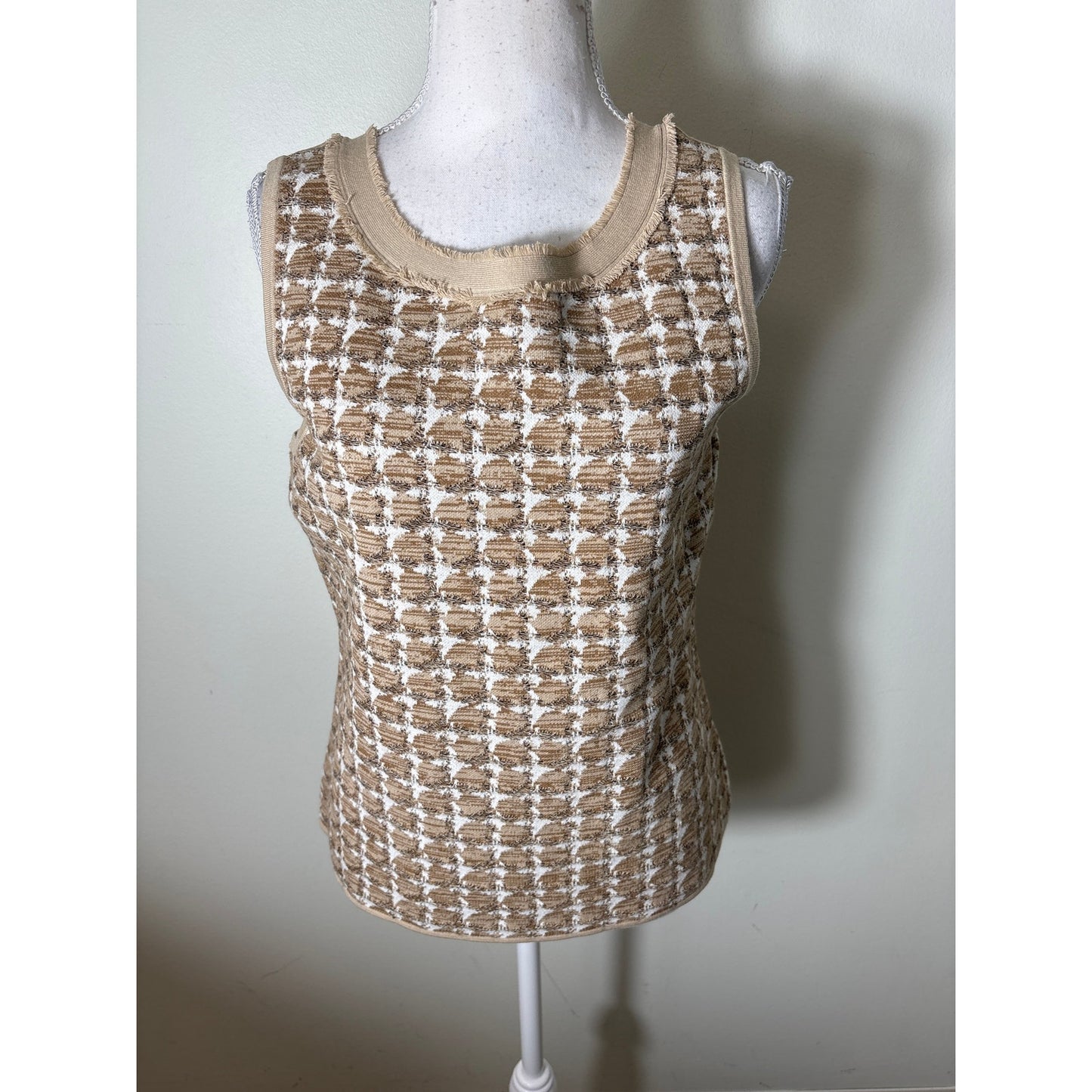 NWT Carlisle Tan Fringed Trim Top Sz M and Jacket Sz S