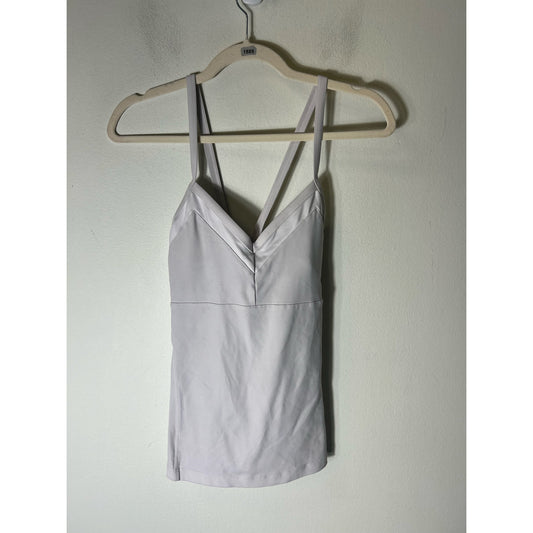 Alo White V-Neck Fitted Tank Top Sz M
