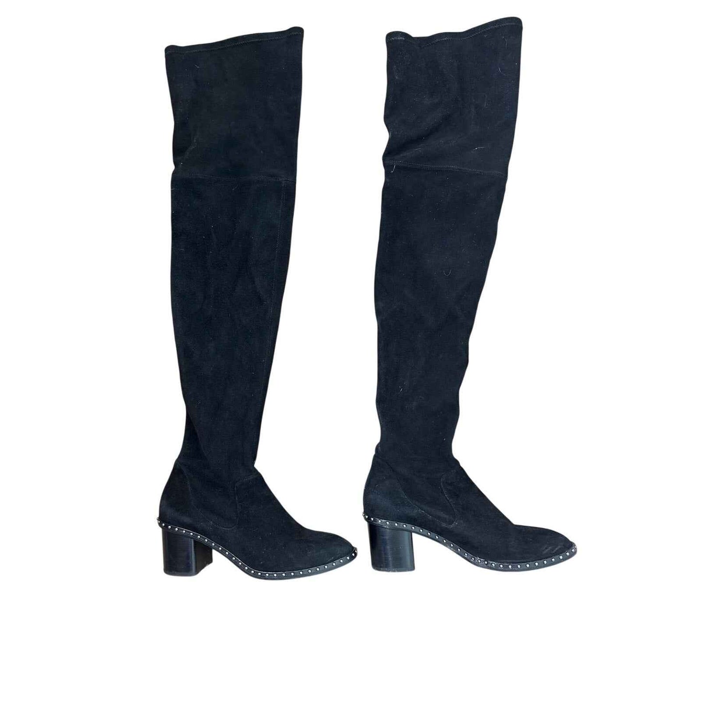Rag & Bone Black Over the Knee Faux Suede Studded Boots Sz 39.5