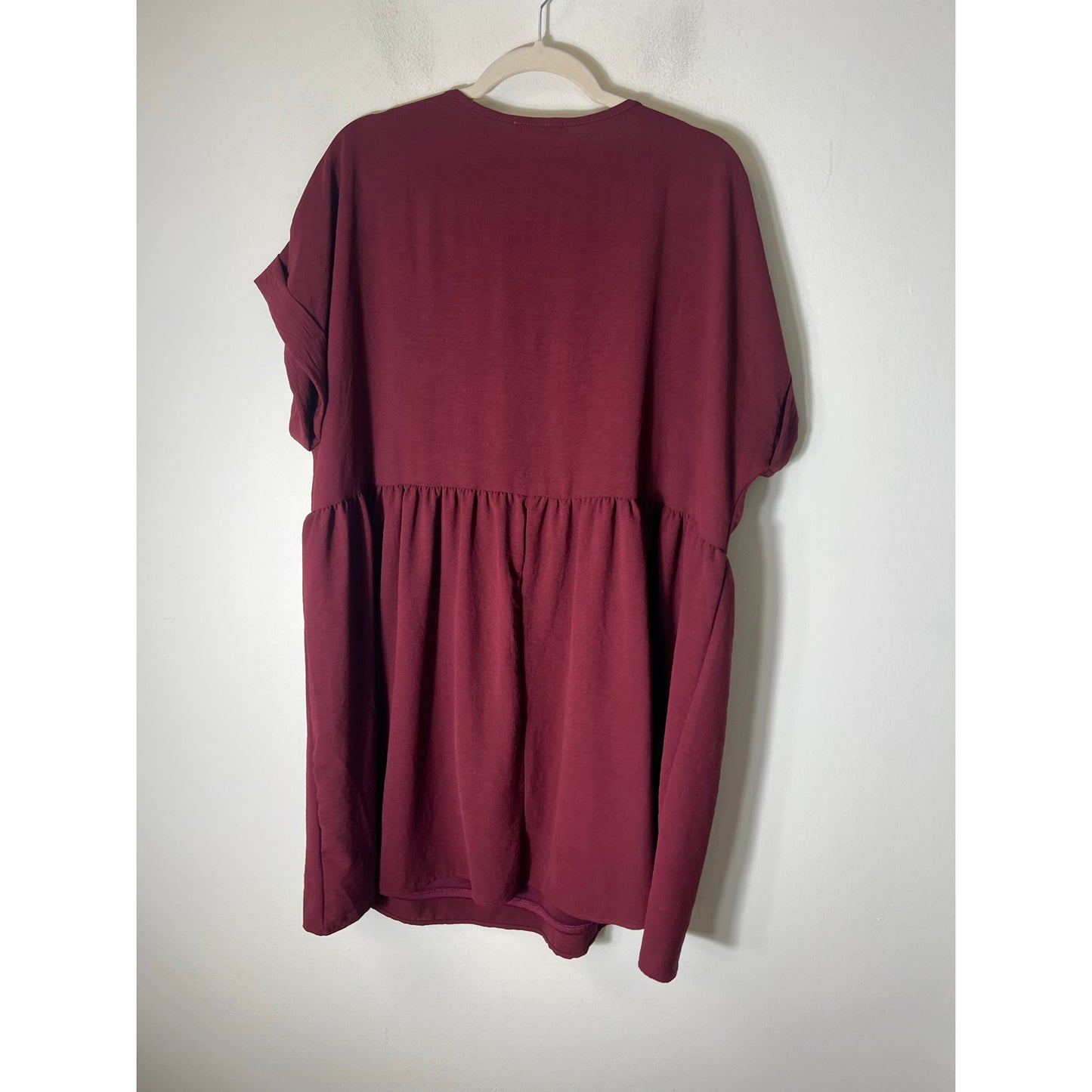Chicsoul Burgandy Baby Doll Shirt Sz XL