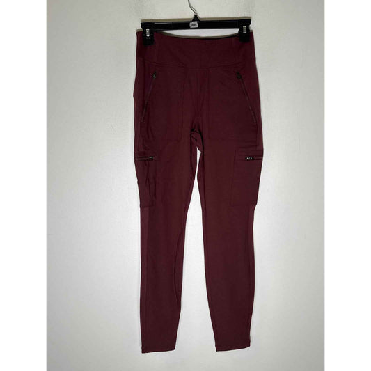 Athleta Maroon Cargo Style Fitted Athletic Pants Sz 4