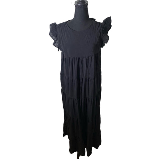 2.7 August Apparel Black Long Cotton Sundress Sz M