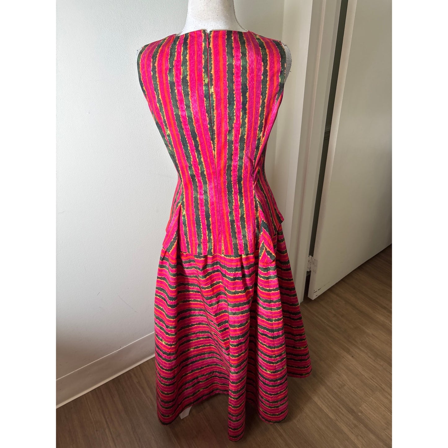 Amir Taghhi SPink Orange Green Sleeveless Sara Maxi Dress Sz 4