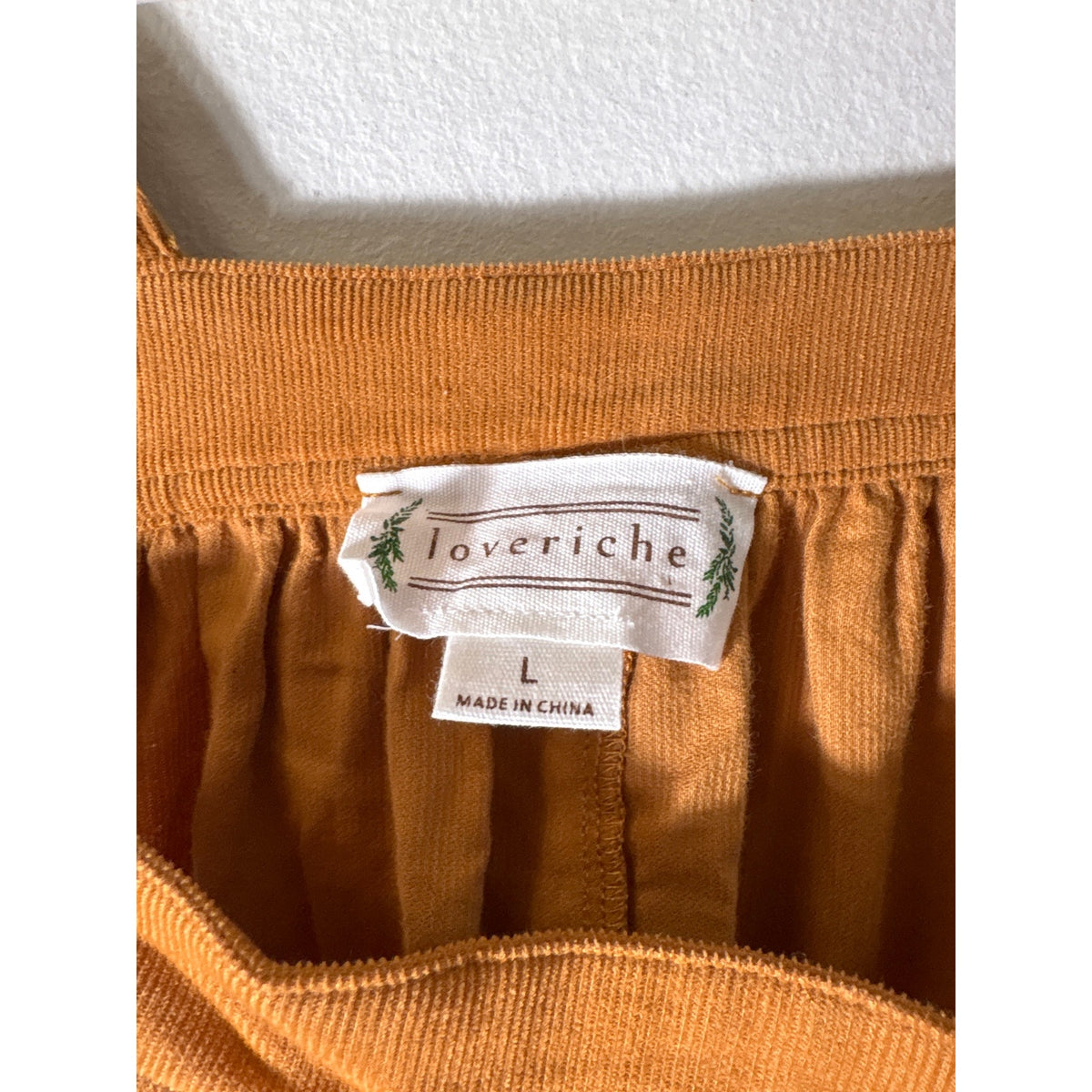 Loveriche Burnt Orange Cordoroy Overall Shorts Sz L
