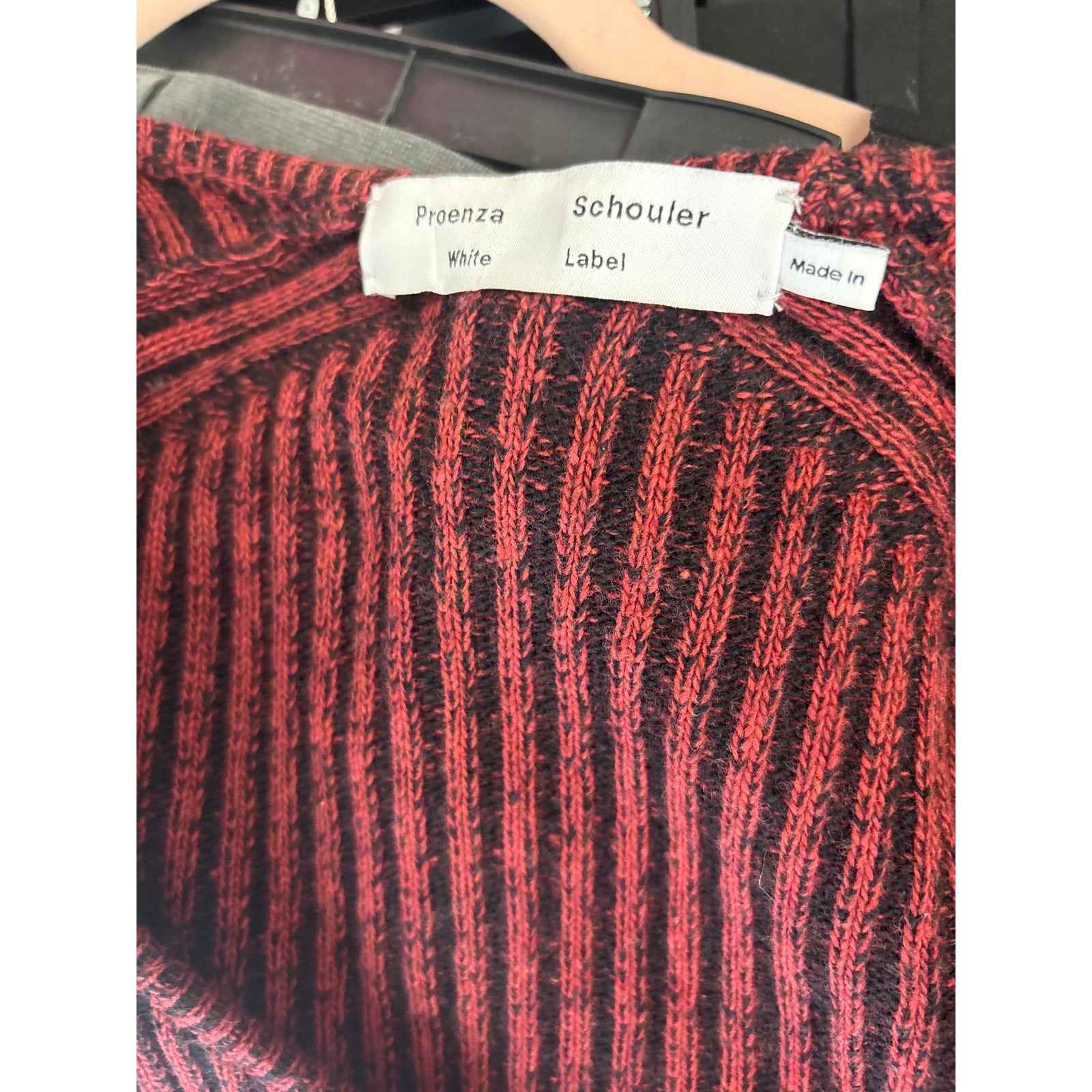 Proenza Schouler Black and Red Scoop Neck Sweater Sz XL